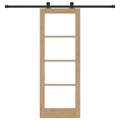Porta scorrevole ORKDAL Naturale e Nero 73,5 x 198,5 cm | homemem39