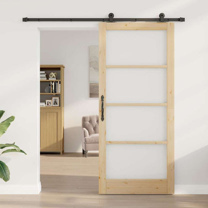 Porta scorrevole ORKDAL Naturale e Nero 93 x 211 cm | homemem39