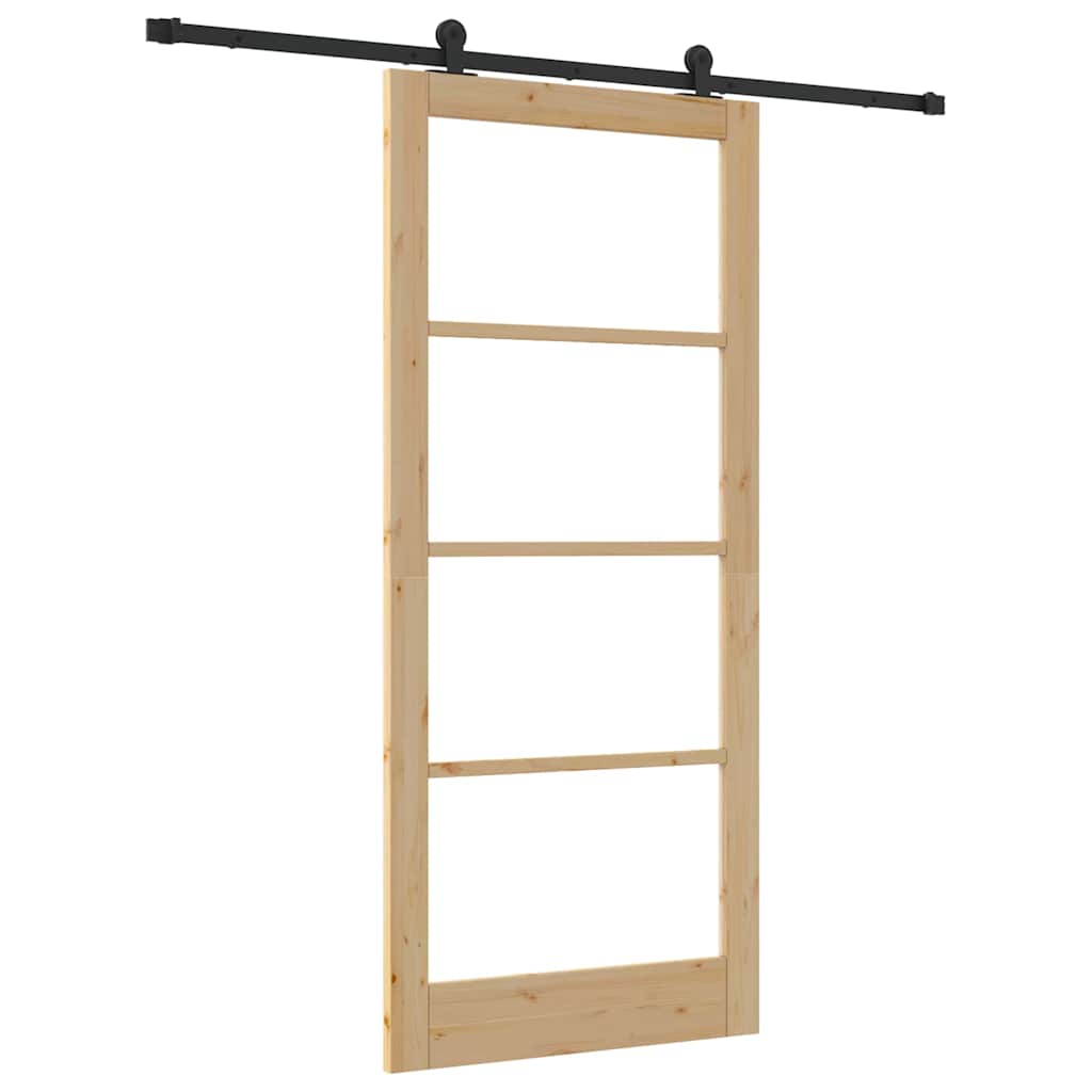 Porta scorrevole ORKDAL Naturale e Nero 93 x 211 cm | homemem39