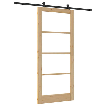 Porta scorrevole ORKDAL Naturale e Nero 93 x 211 cm | homemem39