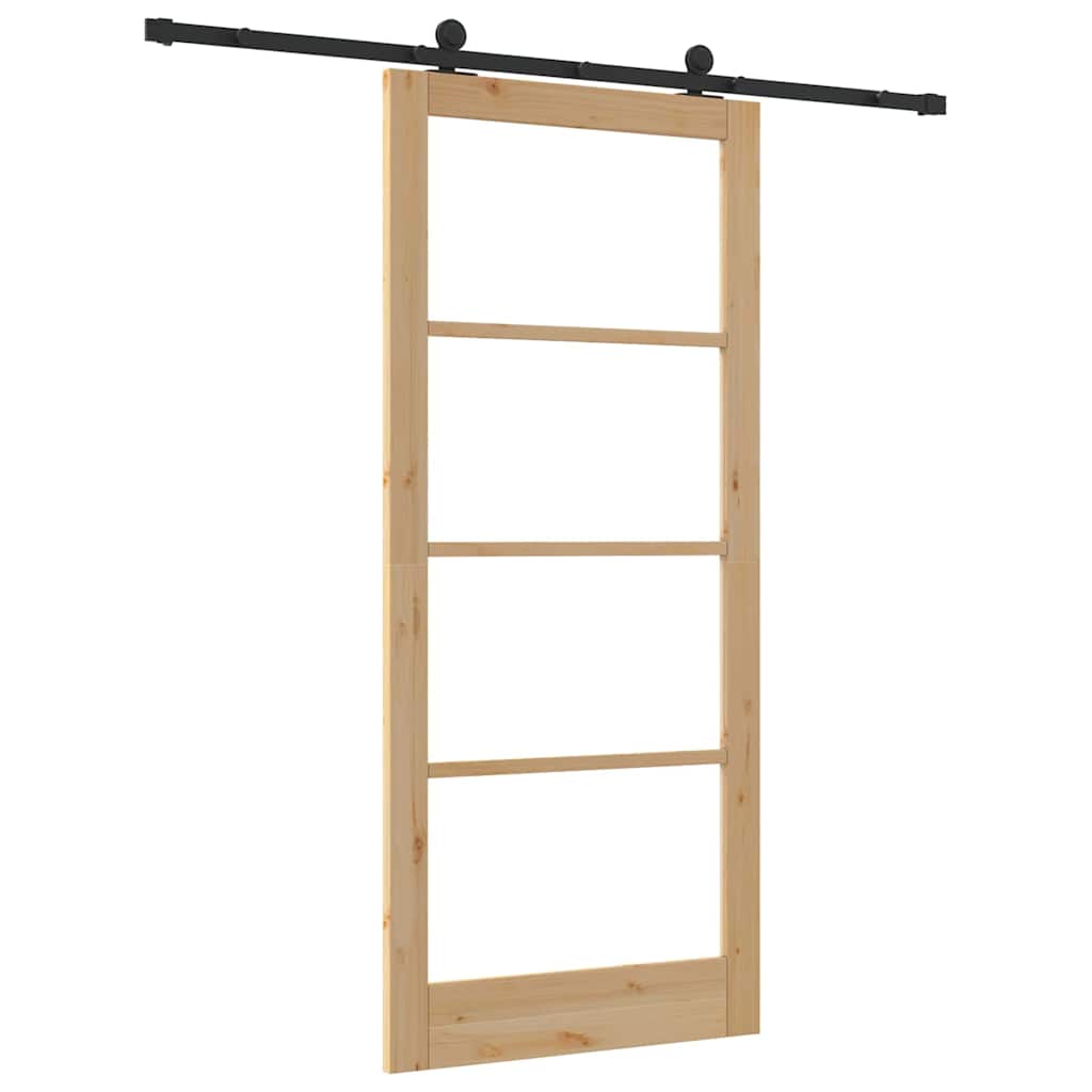 Porta scorrevole ORKDAL Naturale e Nero 93 x 211 cm | homemem39