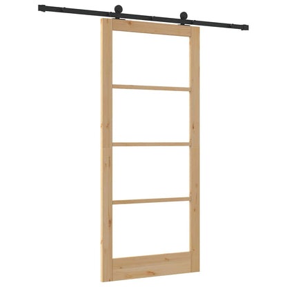 Porta scorrevole ORKDAL Naturale e Nero 93 x 211 cm | homemem39