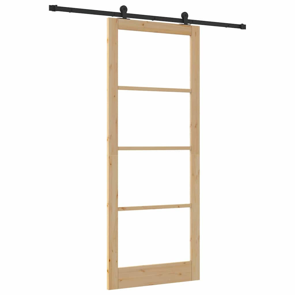 Porta scorrevole ORKDAL Naturale e Nero 93 x 232 cm | homemem39