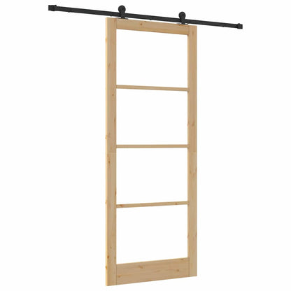 Porta scorrevole ORKDAL Naturale e Nero 93 x 232 cm | homemem39