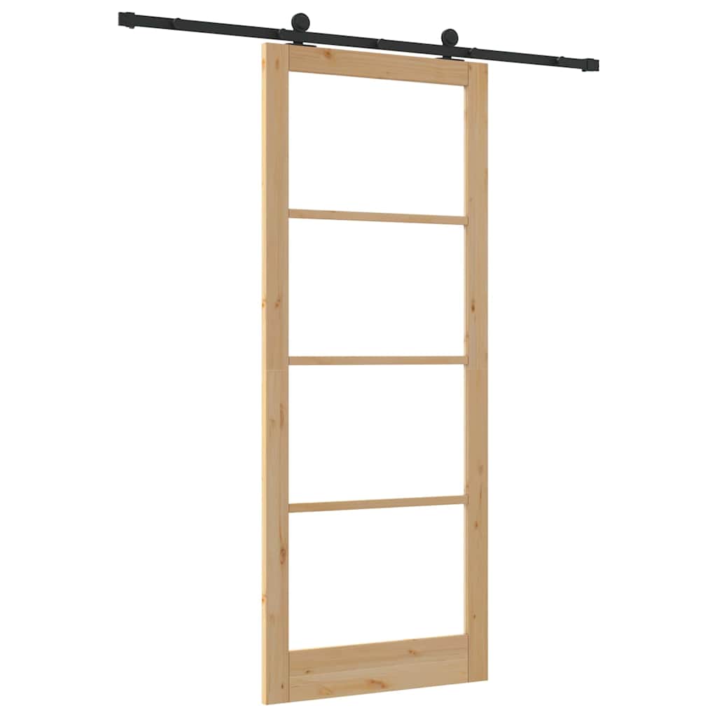 Porta scorrevole ORKDAL Naturale e Nero 93 x 232 cm | homemem39