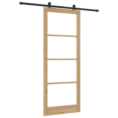 Porta scorrevole ORKDAL Naturale e Nero 93 x 232 cm | homemem39
