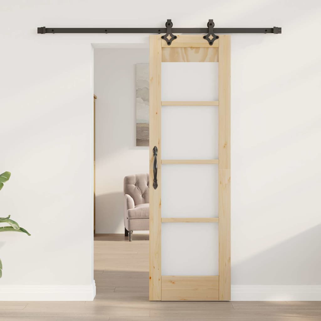 Porta scorrevole ORKDAL Naturale e Nero 61 x 198,5 cm | homemem39