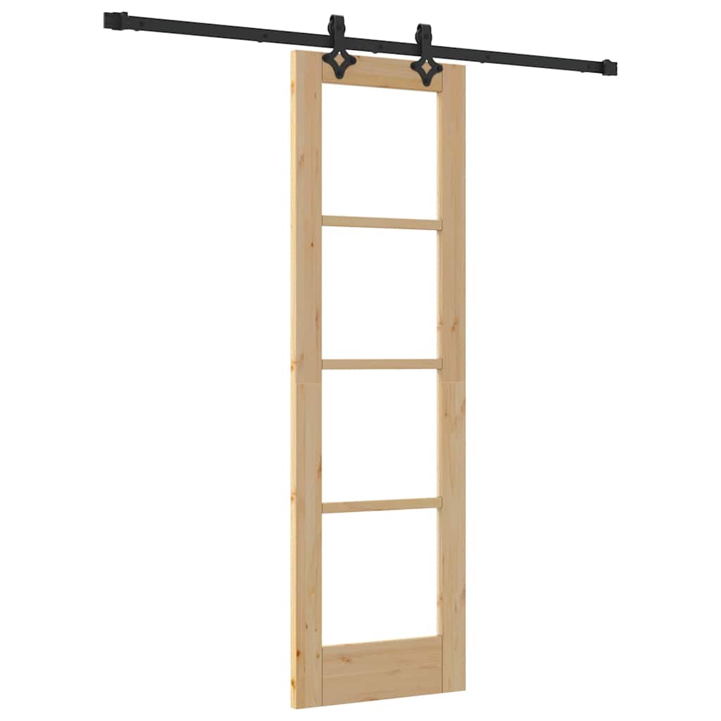 Porta scorrevole ORKDAL Naturale e Nero 61 x 198,5 cm | homemem39