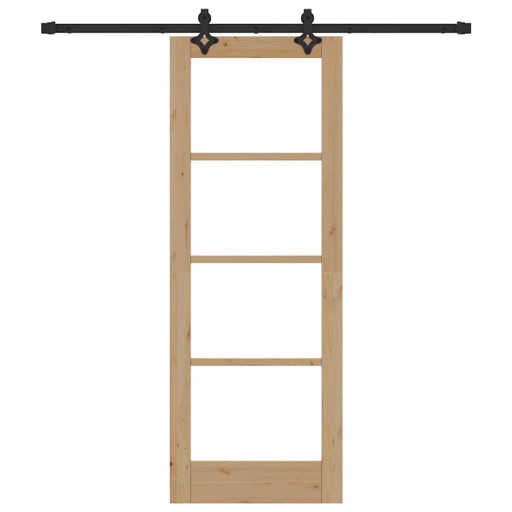 Porta scorrevole ORKDAL Naturale e Nero 73,5 x 198,5 cm | homemem39