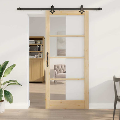 Porta scorrevole ORKDAL Naturale e Nero 93 x 211 cm | homemem39