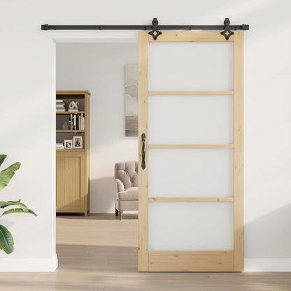 Porta scorrevole ORKDAL Naturale e Nero 93 x 211 cm | homemem39