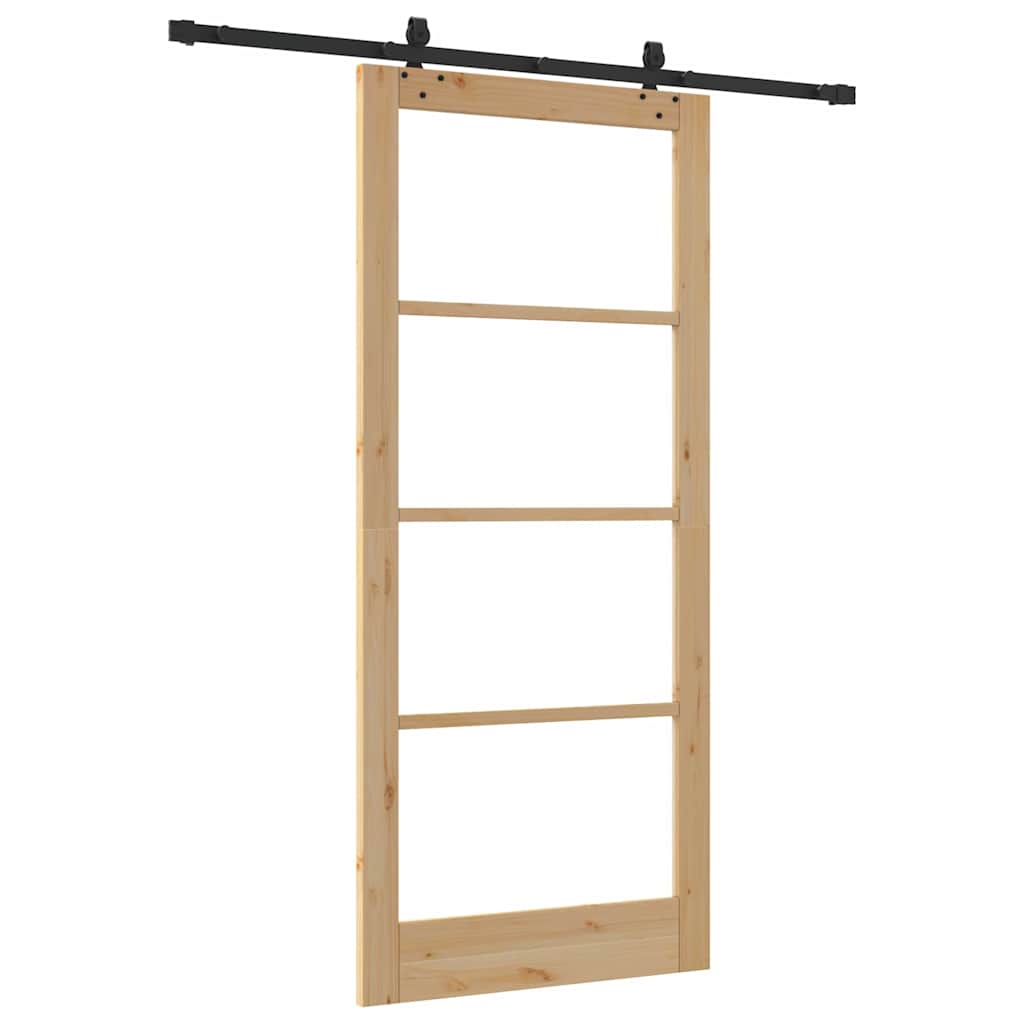 Porta scorrevole ORKDAL Naturale e Nero 93 x 211 cm | homemem39