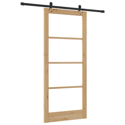 Porta scorrevole ORKDAL Naturale e Nero 93 x 211 cm | homemem39