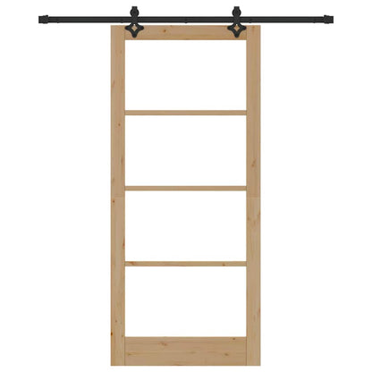 Porta scorrevole ORKDAL Naturale e Nero 93 x 211 cm | homemem39