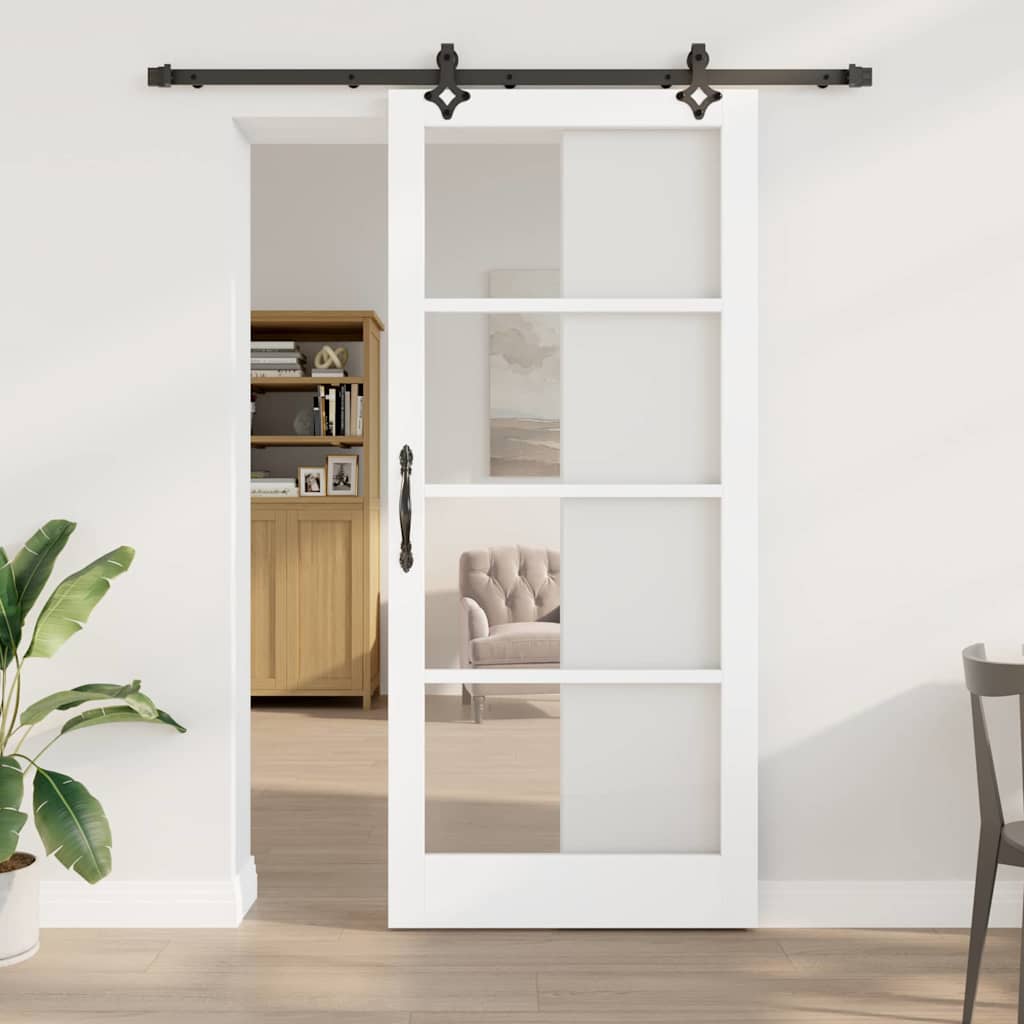 Porta scorrevole ORKDAL Bianco e Nero 93 x 211 cm | homemem39