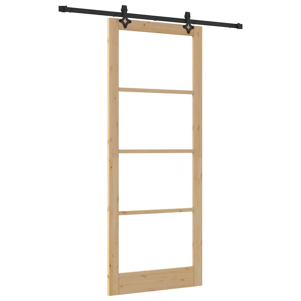 Porta scorrevole ORKDAL Naturale e Nero 93 x 232 cm | homemem39