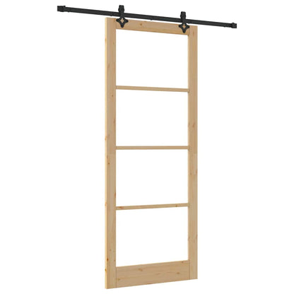 Porta scorrevole ORKDAL Naturale e Nero 93 x 232 cm | homemem39