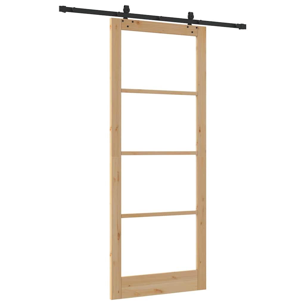 Porta scorrevole ORKDAL Naturale e Nero 93 x 232 cm | homemem39