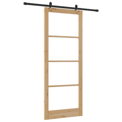 Porta scorrevole ORKDAL Naturale e Nero 93 x 232 cm | homemem39