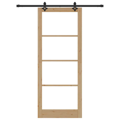 Porta scorrevole ORKDAL Naturale e Nero 93 x 232 cm | homemem39