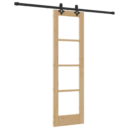 Porta scorrevole ORKDAL Naturale e Nero 61 x 198,5 cm | homemem39