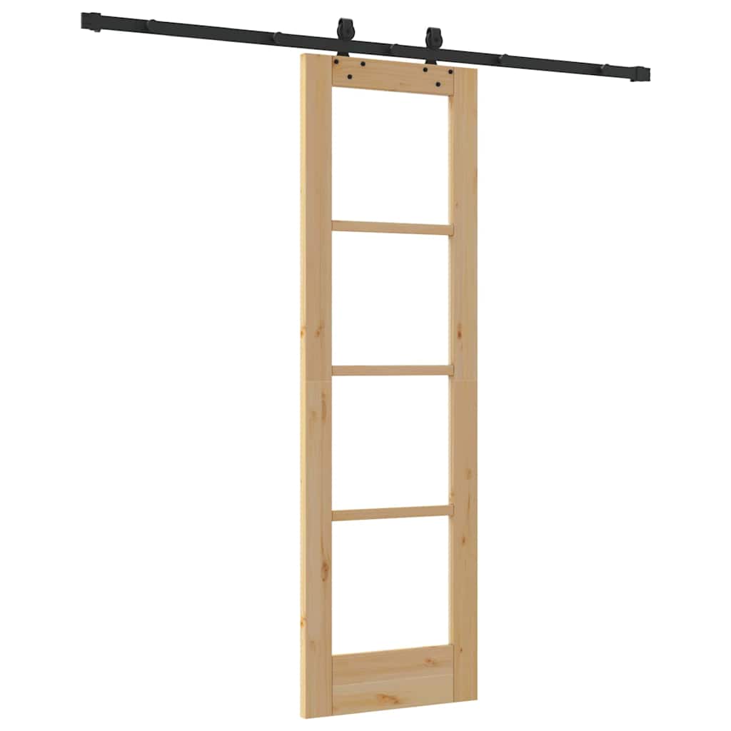 Porta scorrevole ORKDAL Naturale e Nero 61 x 198,5 cm | homemem39