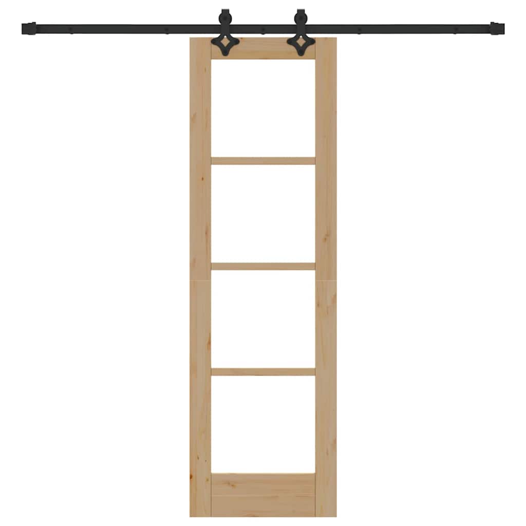 Porta scorrevole ORKDAL Naturale e Nero 61 x 198,5 cm | homemem39