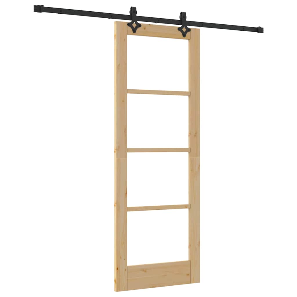 Porta scorrevole ORKDAL Naturale e Nero 73,5 x 198,5 cm | homemem39