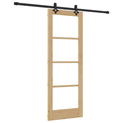 Porta scorrevole ORKDAL Naturale e Nero 73,5 x 198,5 cm | homemem39
