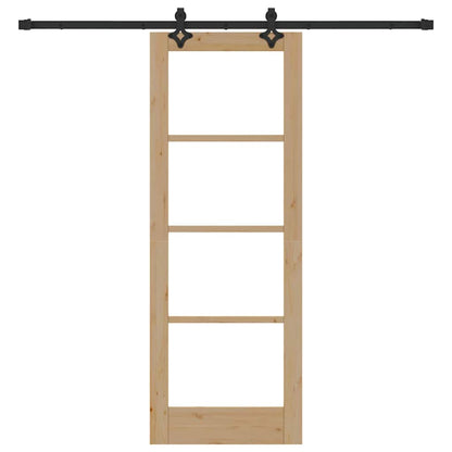 Porta scorrevole ORKDAL Naturale e Nero 73,5 x 198,5 cm | homemem39