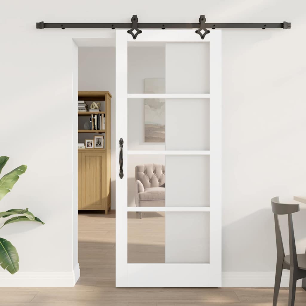 Porta scorrevole ORKDAL Bianco e Nero 83 x 202 cm | homemem39