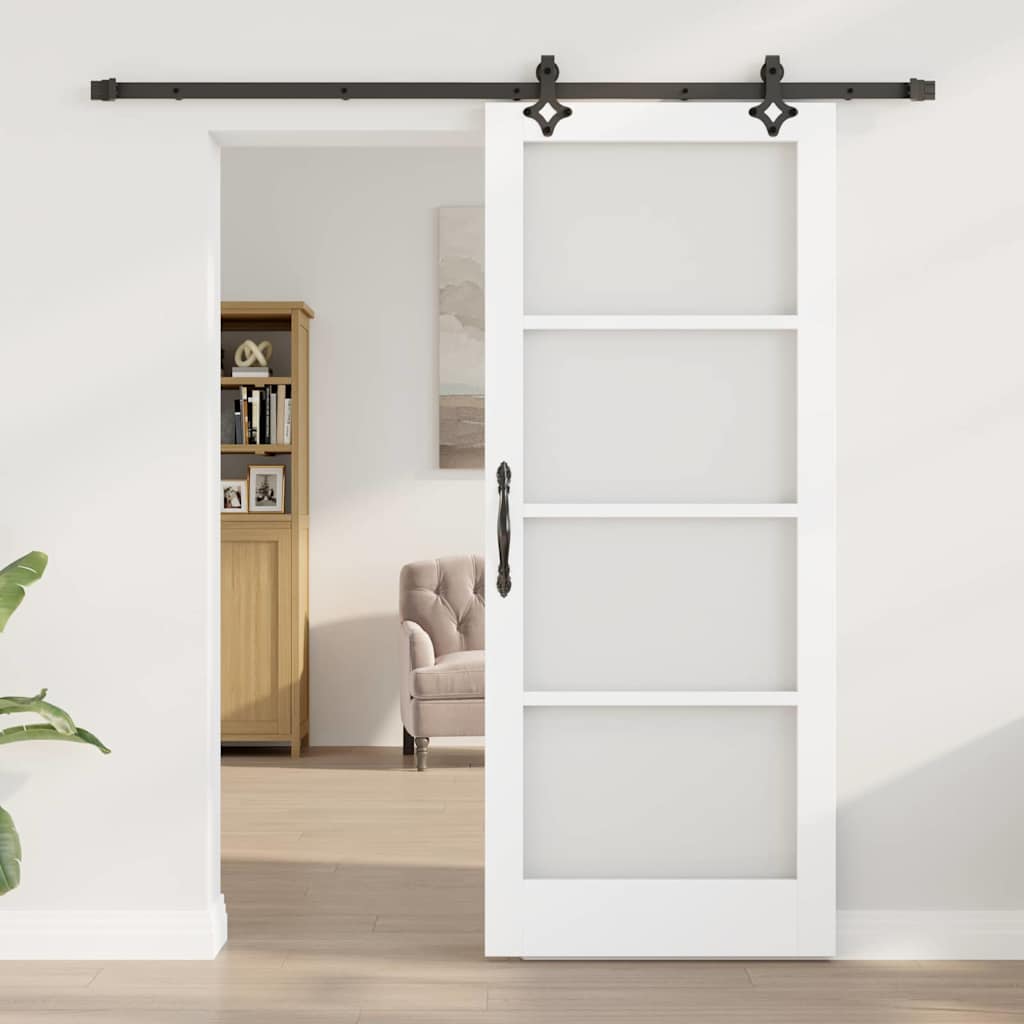 Porta scorrevole ORKDAL Bianco e Nero 83 x 202 cm | homemem39