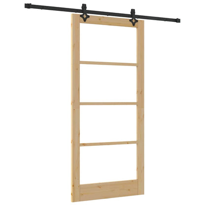 Porta scorrevole ORKDAL Naturale e Nero 93 x 202 cm