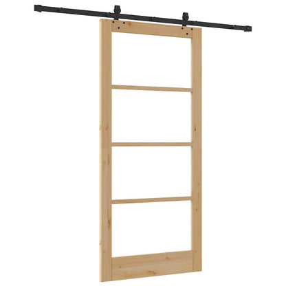 Porta scorrevole ORKDAL Naturale e Nero 93 x 202 cm | homemem39