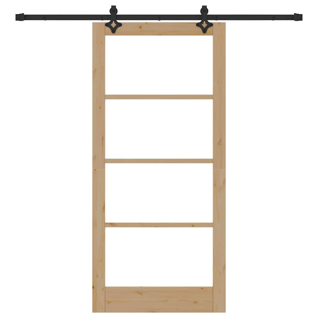 Porta scorrevole ORKDAL Naturale e Nero 93 x 202 cm | homemem39
