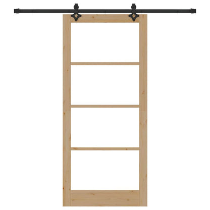 Porta scorrevole ORKDAL Naturale e Nero 93 x 211 cm | homemem39