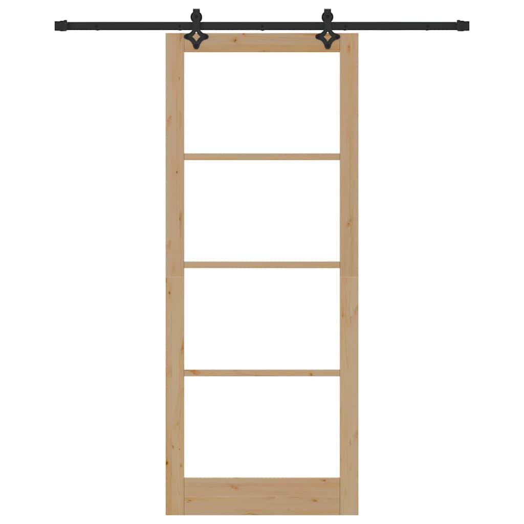 Porta scorrevole ORKDAL Naturale e Nero 93 x 232 cm | homemem39