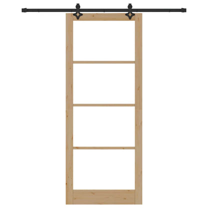 Porta scorrevole ORKDAL Naturale e Nero 93 x 232 cm | homemem39