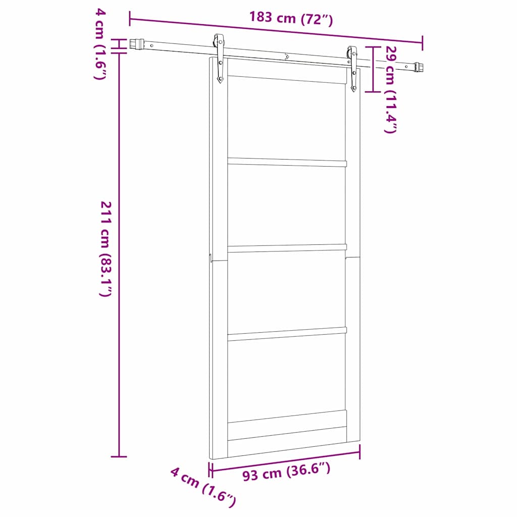Porta scorrevole Bianco 93 x 211 cm | homemem39
