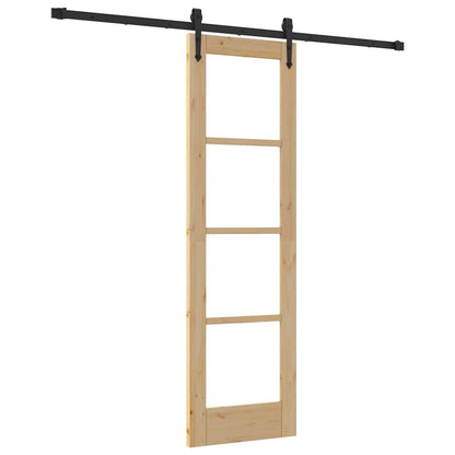 Porta scorrevole Naturale e Nero 61 x 198,5 cm | homemem39