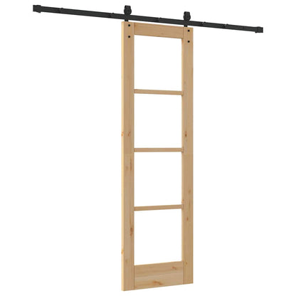 Porta scorrevole Naturale e Nero 61 x 198,5 cm | homemem39