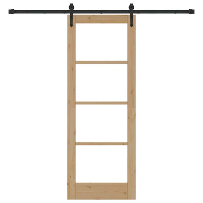 Porta scorrevole Naturale e Nero 73,5 x 198,5 cm | homemem39