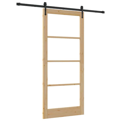 Porta scorrevole Naturale e Nero 93 x 211 cm | homemem39