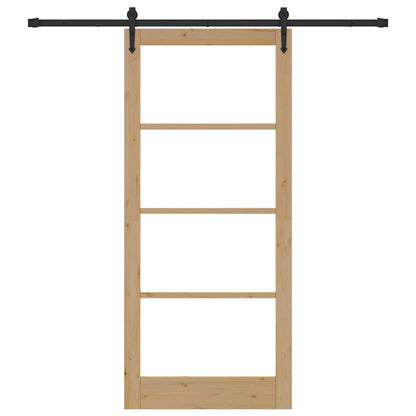 Porta scorrevole Naturale e Nero 93 x 211 cm | homemem39