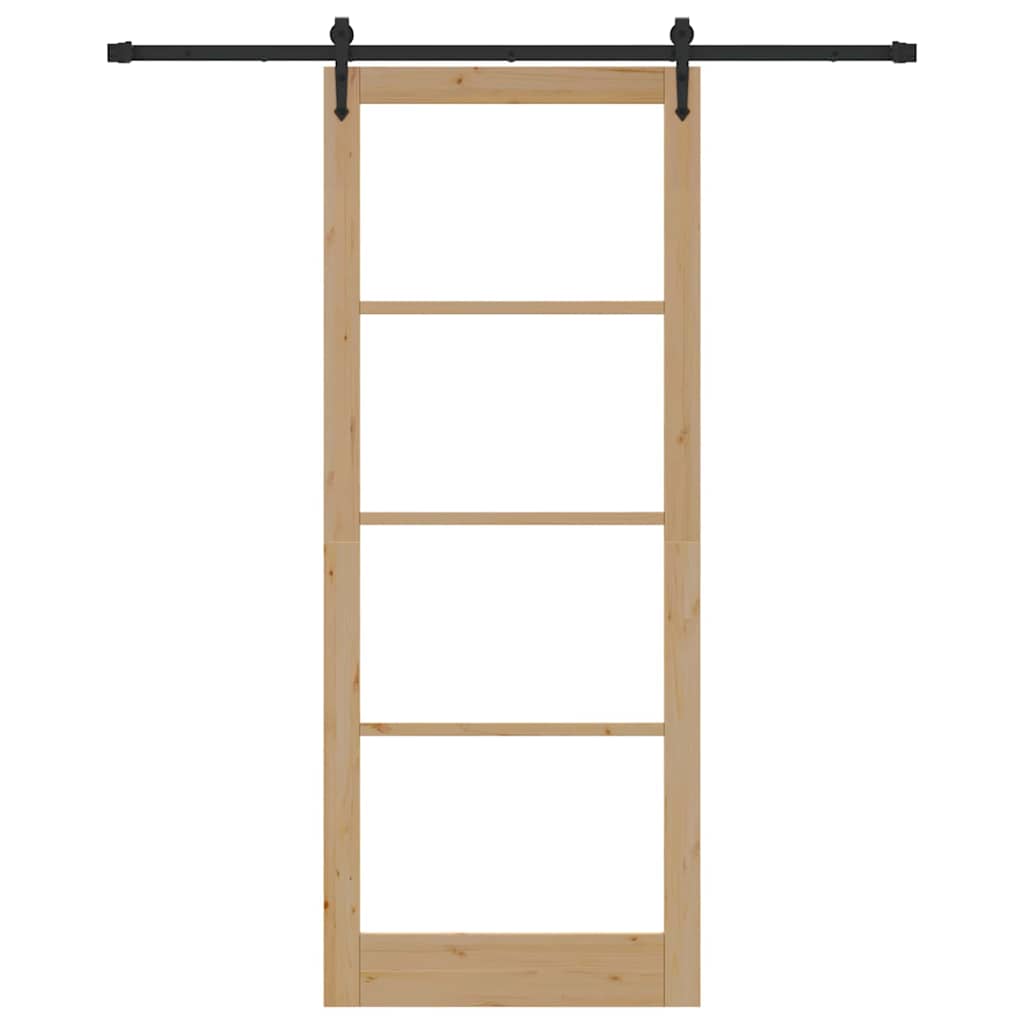 Porta scorrevole Naturale e Nero 93 x 232 cm | homemem39