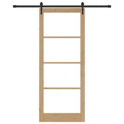 Porta scorrevole Naturale e Nero 93 x 232 cm | homemem39