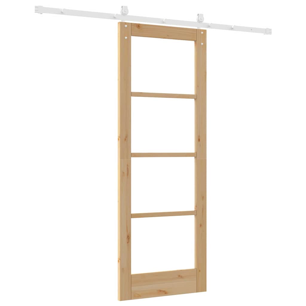 Porta Scorrevole Marrone 73.5 x 198.5 cm Legno e metallo | homemem39
