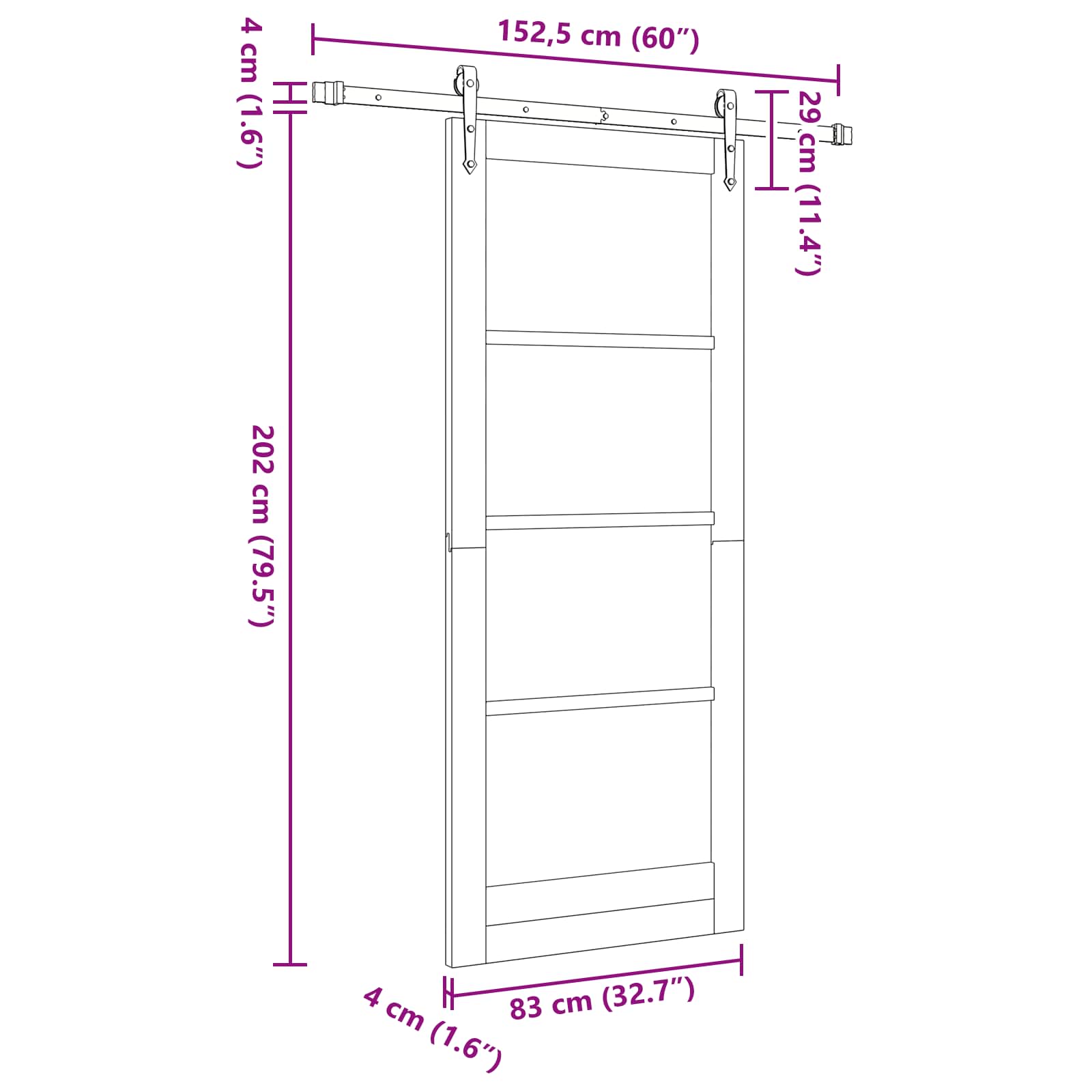 Porta scorrevole ORKDAL Bianco 83 x 202 cm | homemem39