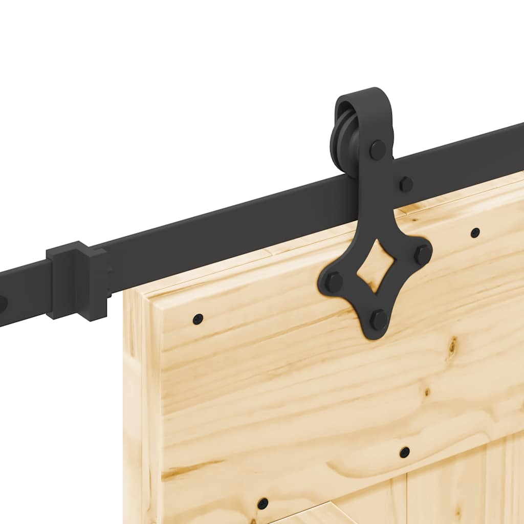 Porta Scorrevole con Set Hardware 85x210 cm Legno Massello Pino