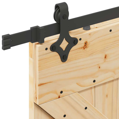 Porta Scorrevole con Set Hardware 100x210cm Legno Massello Pino